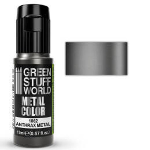 Green Stuff World Acrylic Metal Paint Anthrax Metal 17ml