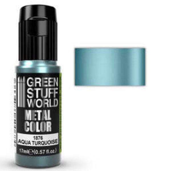 Green Stuff World Acrylic Metal Paint Aqua Turquoise 17ml