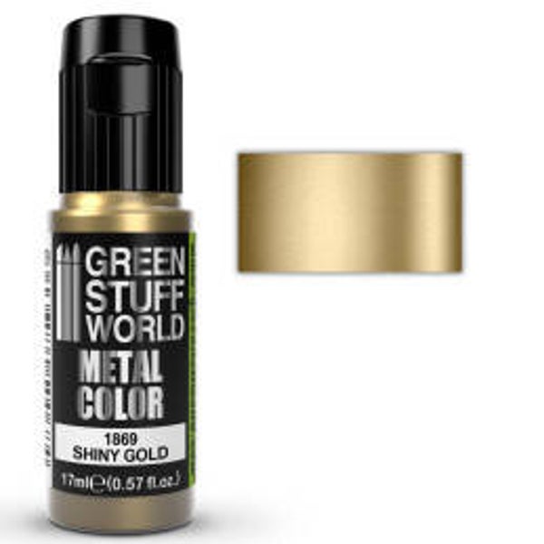 Green Stuff World Acrylic Metal Paint Shiny Gold 17ml