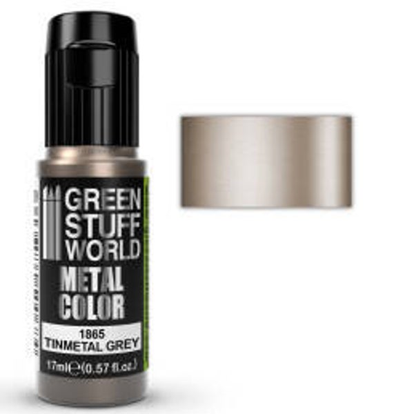 Green Stuff World Acrylic Metal Paint Tinmetal Grey 17ml