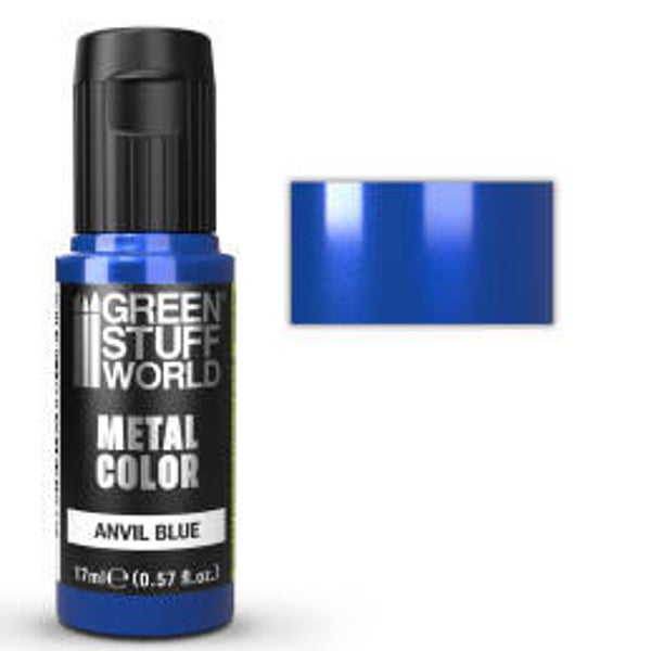 Green Stuff World Acrylic Metal Paint VIVID Anvil Blue 17ml