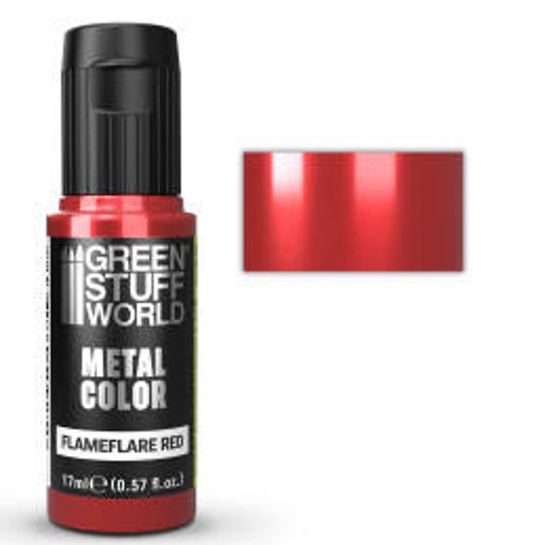 Green Stuff World Acrylic Metal Paint VIVID Flameflare Red 17ml