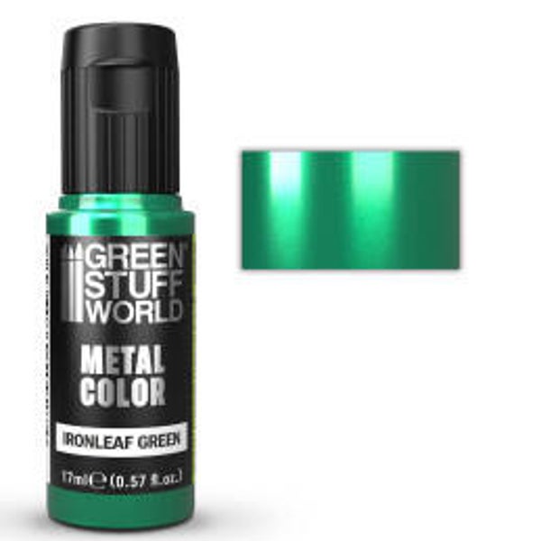 Green Stuff World Acrylic Metal Paint VIVID Ironleaf Green 17ml