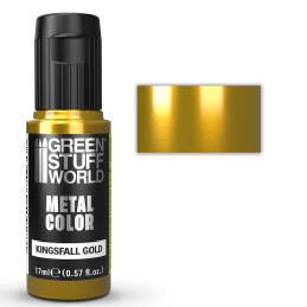 Green Stuff World Acrylic Metal Paint VIVID Kingsfall Gold 17ml
