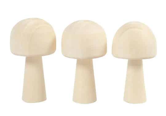 3 HOUTEN PADDESTOELEN