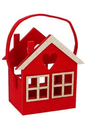 HUISJE VAN VILT ROOD GOUD