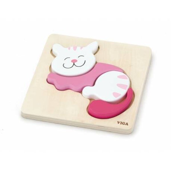 Houten Kat mini puzzel
