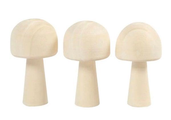 3 HOUTEN PADDESTOELEN