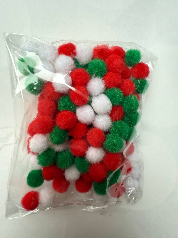Kerst kleurrijke mini pompoms