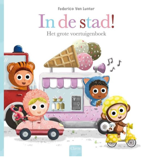 IN DE STAD VOERTUIGENBOEK BEESTENBOEL (Prentenboek)