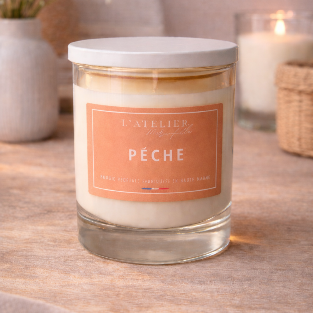 Bougie en pot - Peche