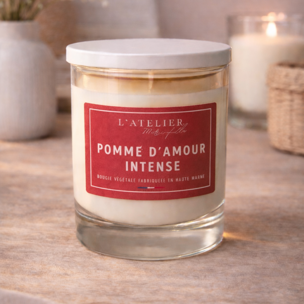 Bougie en pot - Pomme d'amour intense