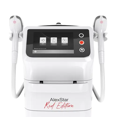 Alexstar Red Edition laserapparaat met Alexandrite en Nd:YAG laserhandstukken bij Diamond Beautyroom in Den Haag