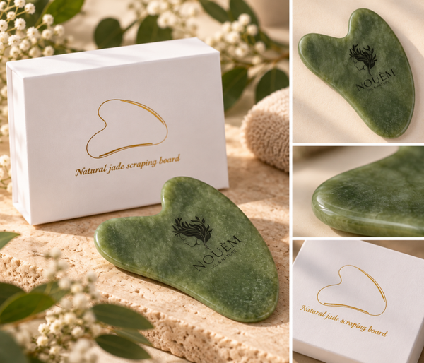 NOUÈM Gua Sha – Natuurlijke Jade Gezichtsmassage Steen