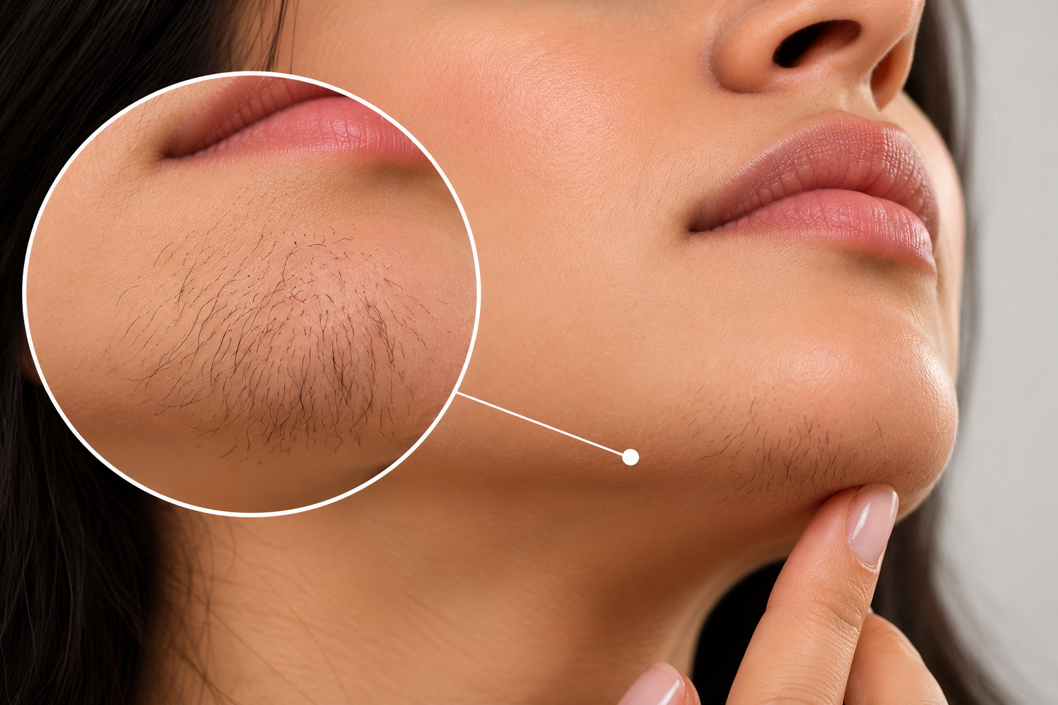 Ongewenste haargroei op de kin bij een vrouw – laserontharing gezicht bij Diamond Beautyroom Den Haag