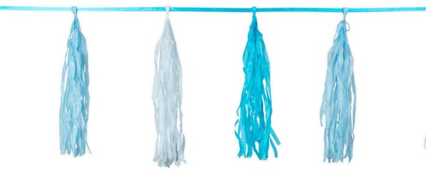 Blauwe Tassel Slinger - 3 meter | Feestdecoratie