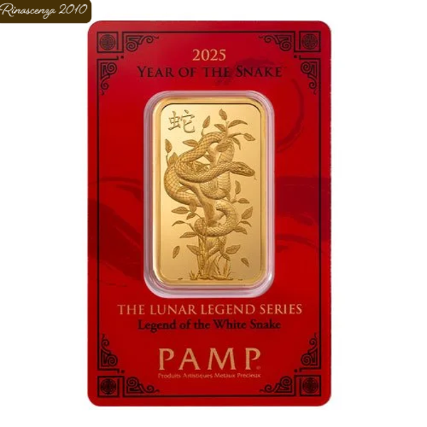 1 Unze Goldbarren PAMP Lunar Legends White Snake 2025