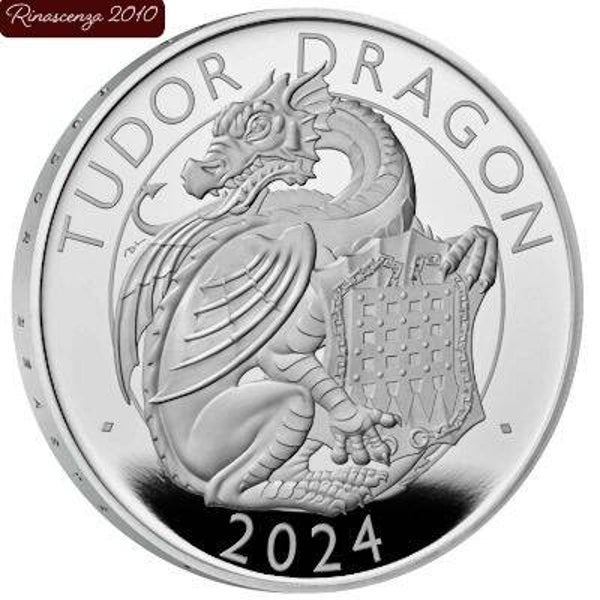 Silbermünze 1 oz The Royal Tudor Beasts The Tudor Dragon  2024 PP
