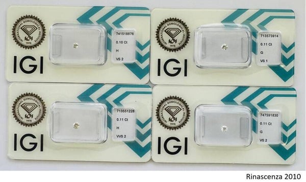 - 4 pcs  Lose Diamant (Natürlich) - 0.43 ct - Rund - G, H - VS1, VS2, VVS2 - International Gemological Institute (IGI)