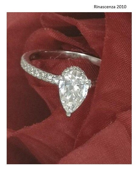 Diamant Ring Solitär Art Deco Tropfen/Birne