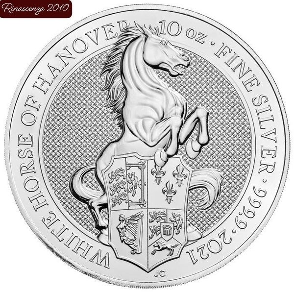 Silbermünze The Queens Beasts The White Horse of Hanover 2021 - 10 Unzen