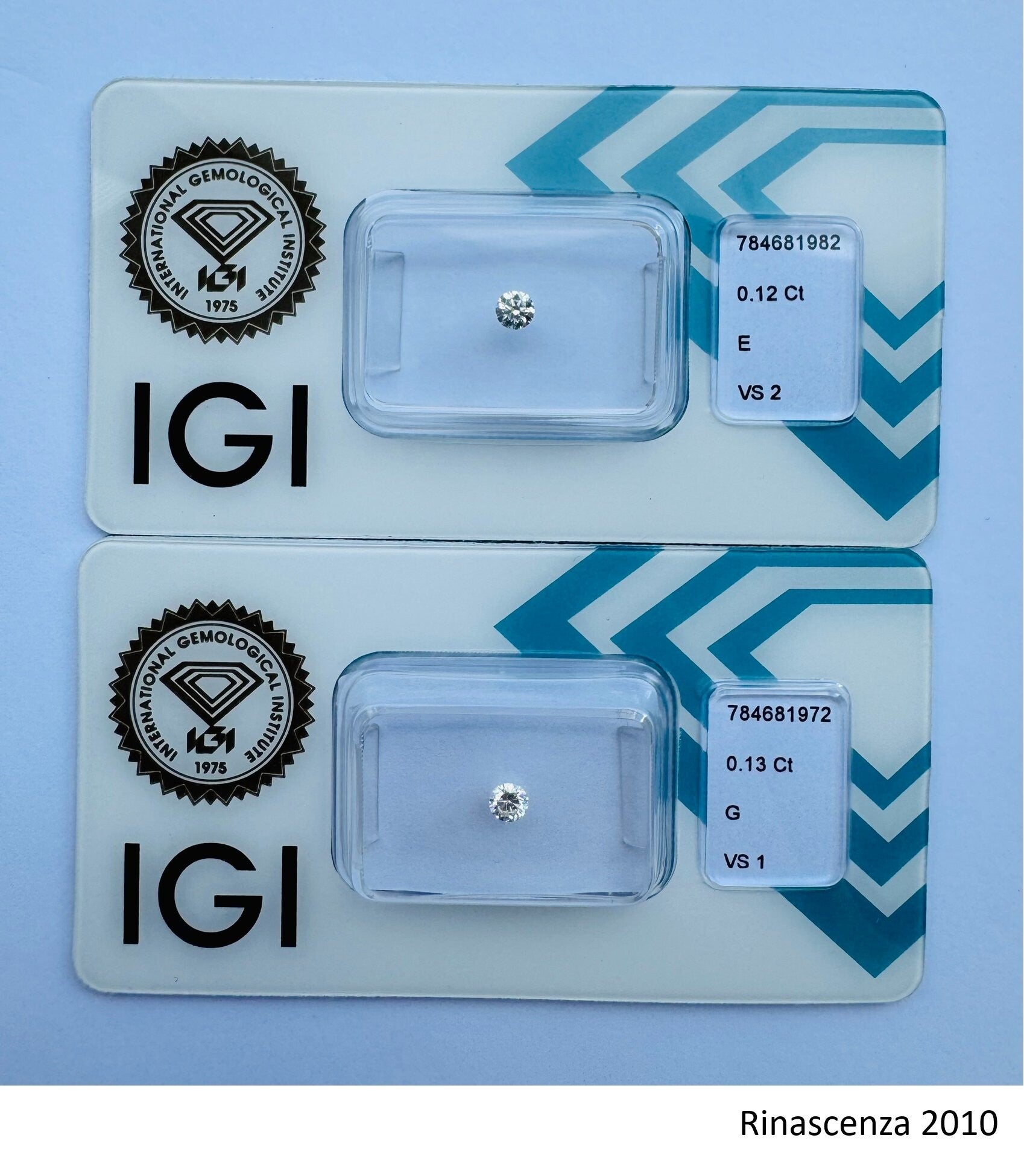 2 Stück Diamant (Natürlich) - 0.25 ct - Rund - E, G - VS2, VS1 - International Gemmologie Institute (IGI) - *Paar* *EX VG*