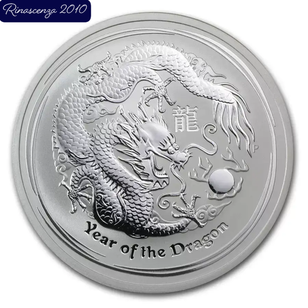 Silbermünze 2 Unzen Australien Lunar II Drache 2012 gekapselt