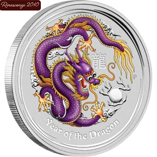 Lunar 2 Jahr of Dragon 1 Unze Silber "The Perth Mint Coin Show Special "