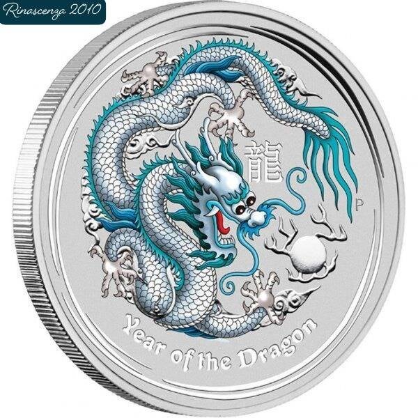 Lunar 2 Jahr of Dragon 1 Unze Silber "The Perth Mint Coin Show Special "