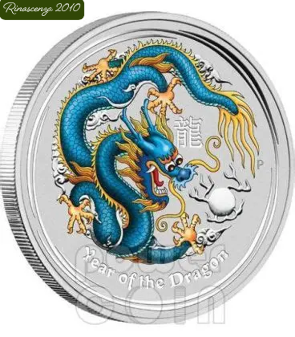 Lunar 2 Jahr of Dragon 1 Unze Silber "The Perth Mint Coin Show Special "