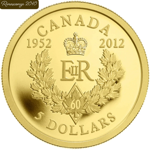 2012 $5 Pure Gold Coin The Queen's Diamond Jubilee