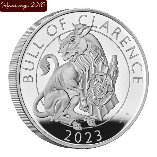 Silbermünze 5 oz The Royal Tudor Beasts The Bull of Clarence Polierte Platte 2023