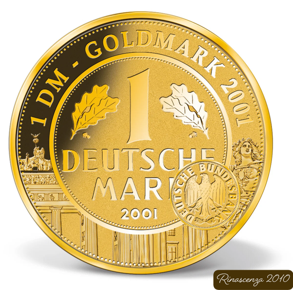 Goldprägung 1/200 Unze 'Goldmark 2001'