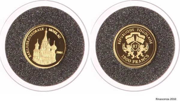 Gold Münze „Kathedrale  Moskau“ 1,24 g. 999,9