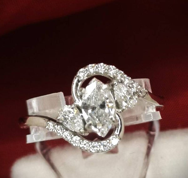 Diamant Ring 3 Schliff  Marquise, Tropfen und Rund