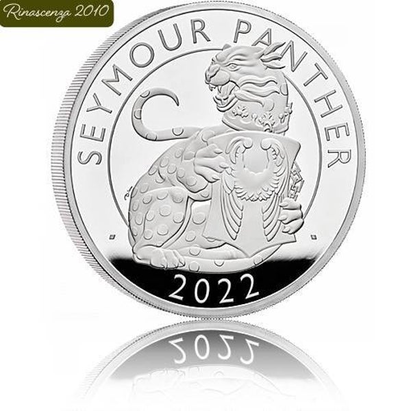 Silbermünze 5 oz The Royal Tudor Beasts Seymour Panther Polierte Platte 2022