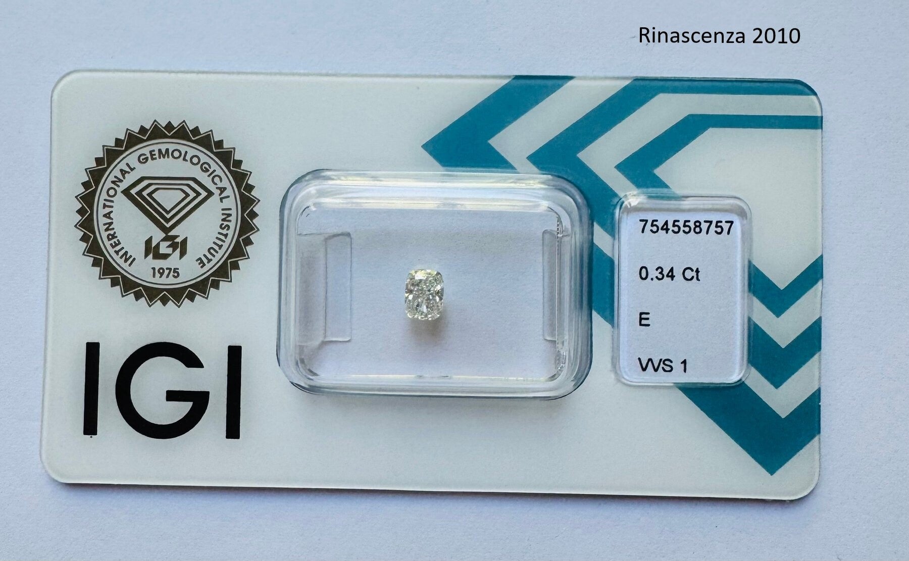 Diamant (Natürlich) - 0.34 ct - Kissen - E - VVS1 - International Gemmologie Institute (IGI) - *VG Keine*