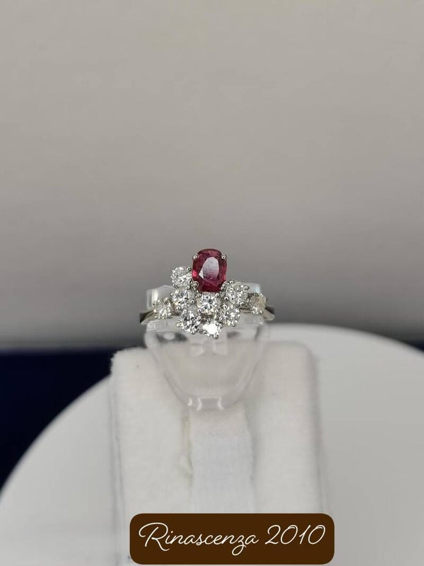 Diamant Ring mit Rubin