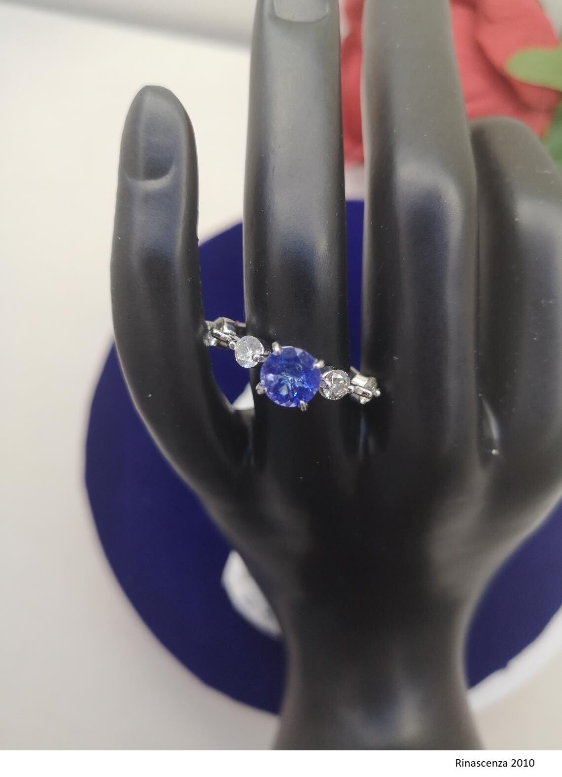 1 Gold Ring, Blau, Violett Tansanit - 1.67 ct -  (IGI) +Diamant