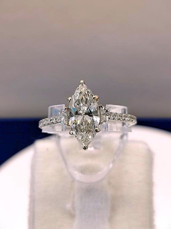 Diamant Ring Solitär Art Deco Marquise