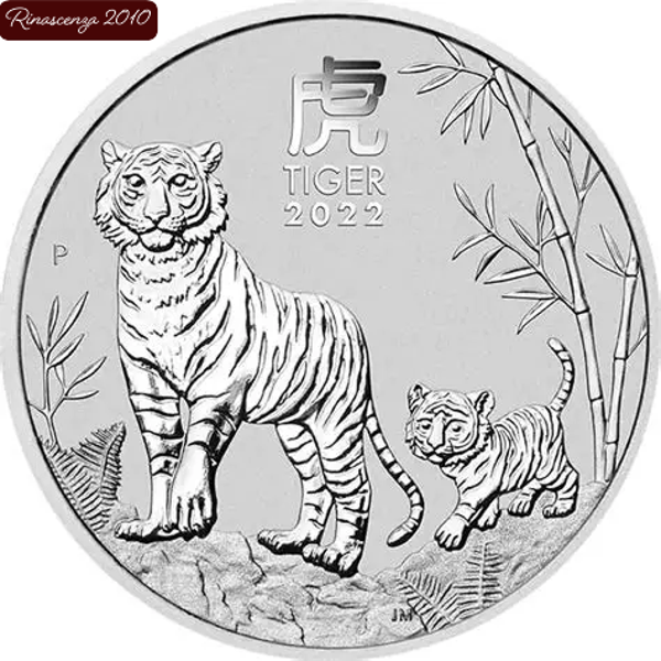 Silbermünze 2 Unzen Australien Lunar III Tiger 2022 gekapselt