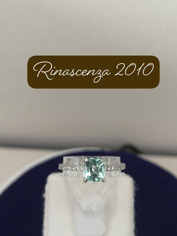 Gold Ring 585 mit Ice Blue Color Tourmaline