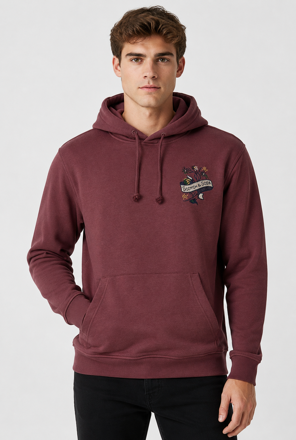 Scotch & Soda Relaxed Fit Graphic Hoodie Wine – Free Spirit Lifestyle
