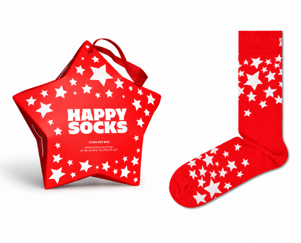 Happy socks 41/46 Star gift box rood