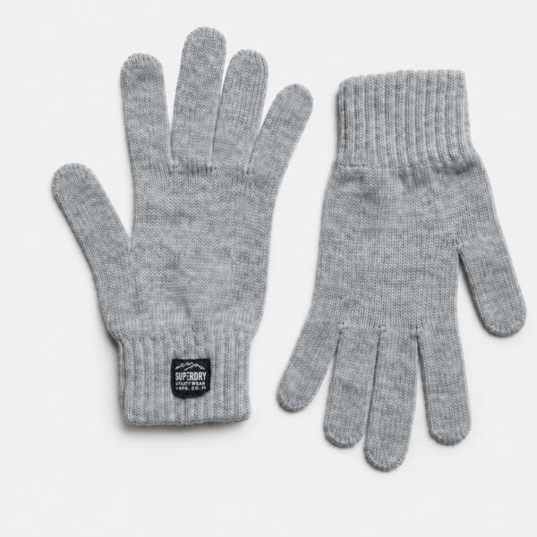 Superdry Grijze Gebreide Handschoenen – S/M