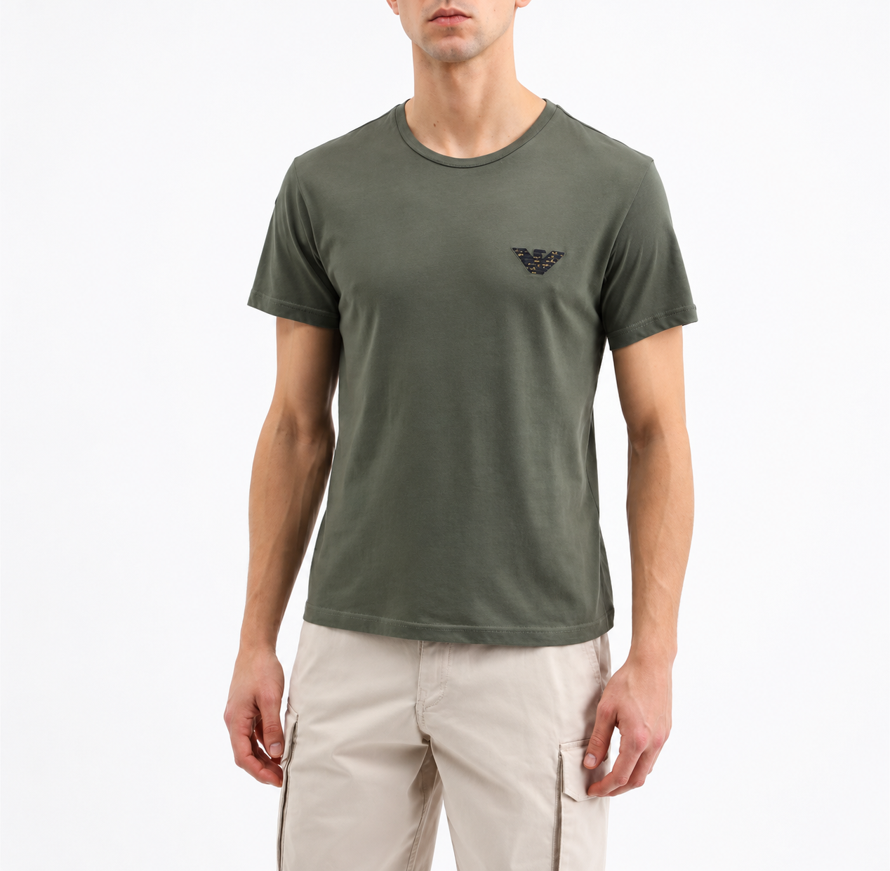 Emporio Armani T-shirt Heren – Groen – Maat M