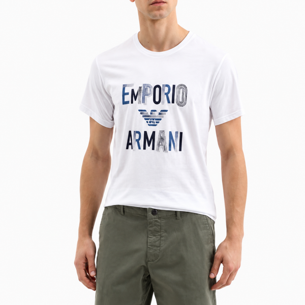 Emporio Armani T-shirt Heren – Wit – 100% Katoen – Maat M