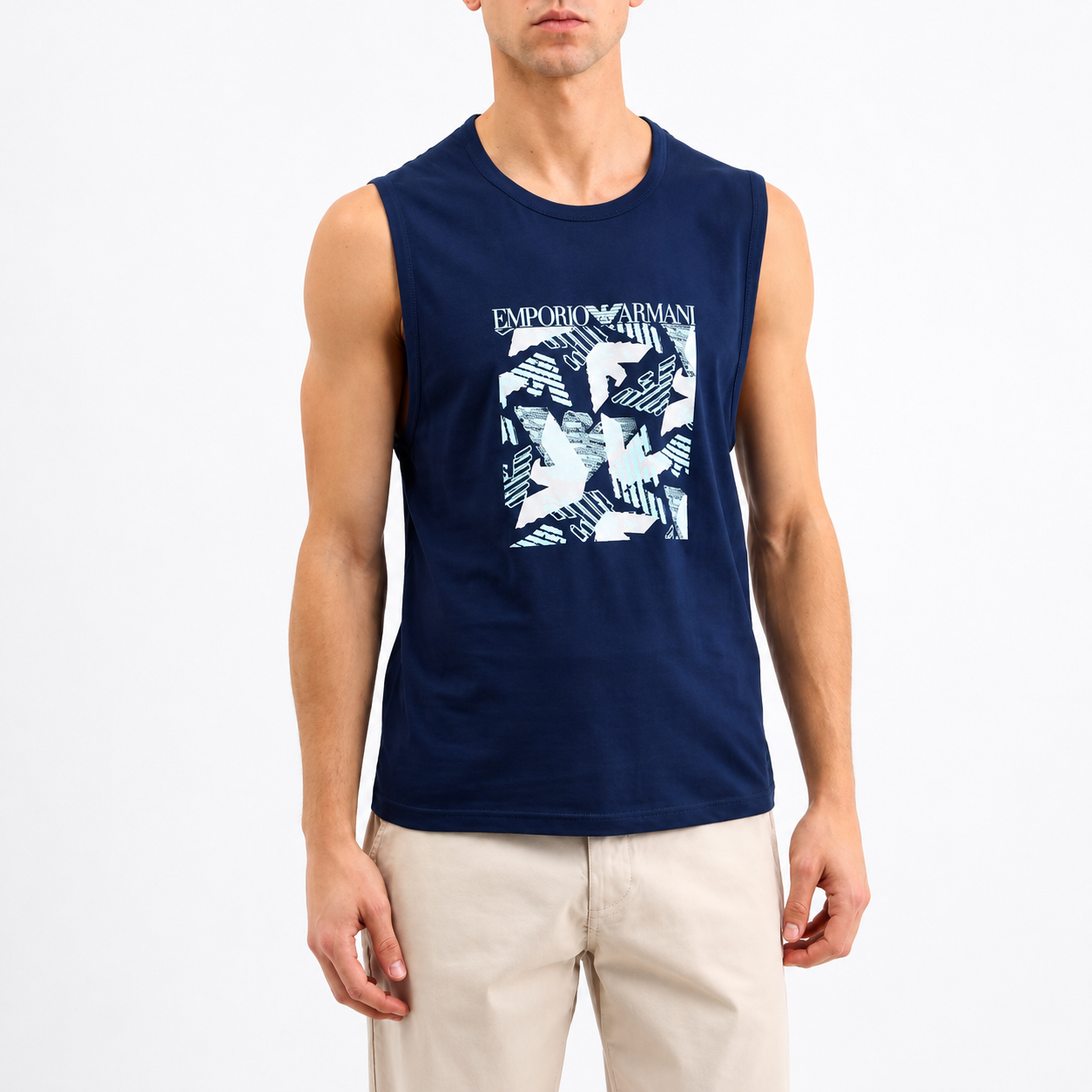 Emporio Armani Heren t-shirt zonder mouwen – Navy – Maat M