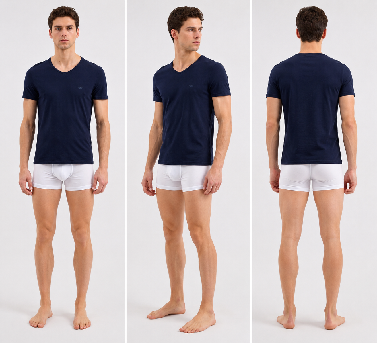 Emporio Armani Underwear 2-Pack V-hals T-shirts – Navy – Maat M