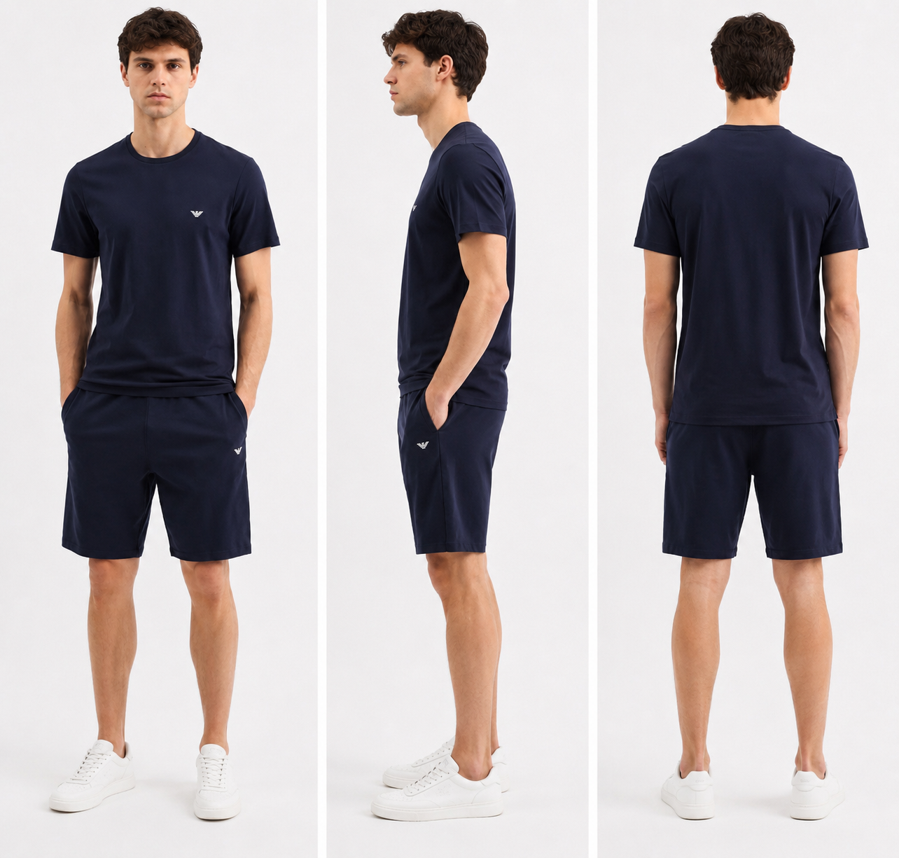 Emporio Armani Underwear Loungewear t-shirt + korte broek navy L